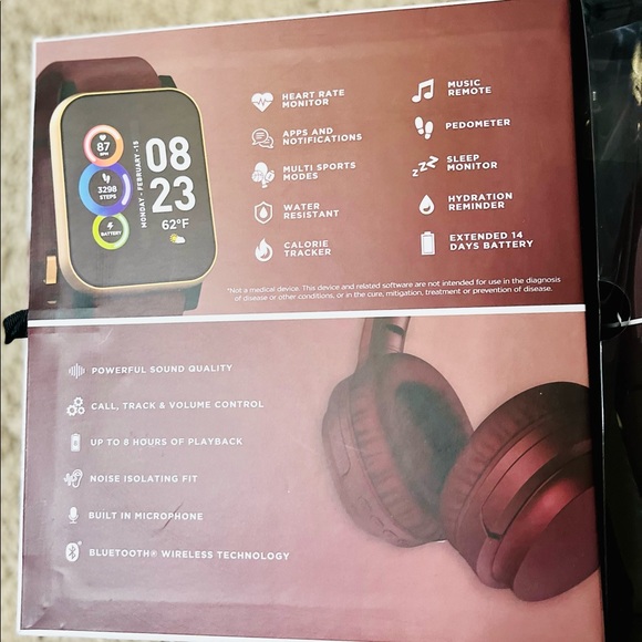 iTech Fusion 2 Unisex Burgundy Smart
Watch with Wireless Headphone - Picture 15 of 16